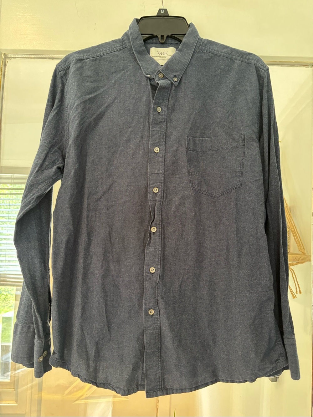WRK Navy Button-Down Casual Men's Reworked Slim Fit Shirt